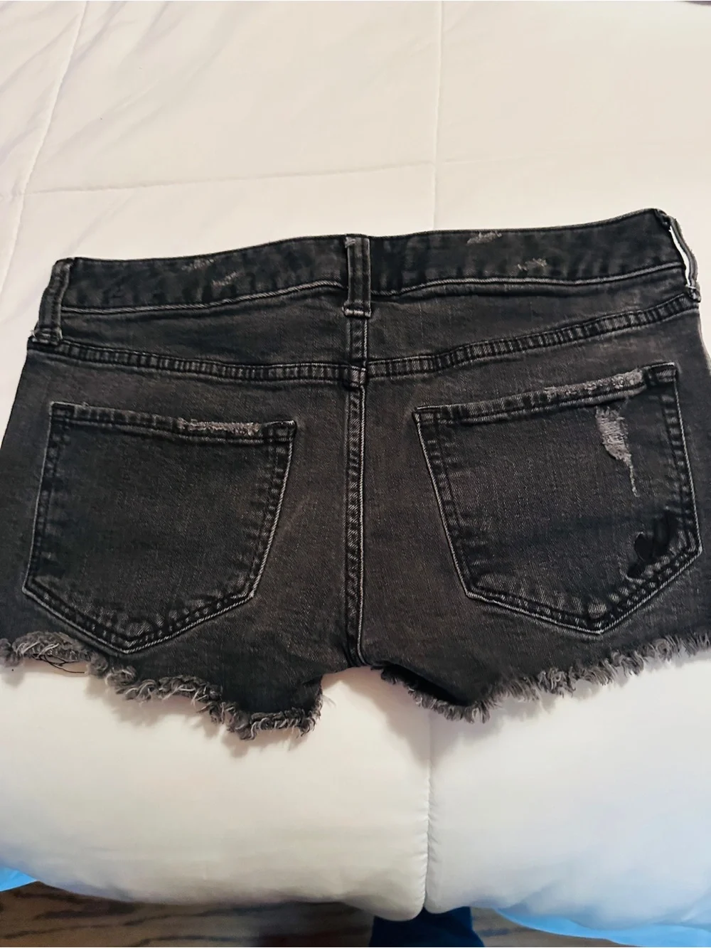Express Black Distressed Denim Jean Shorts